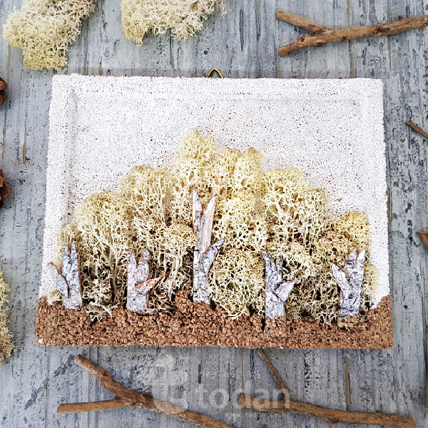 눈덮힌겨울 모스자작나무숲 액자만들기(5인세트)