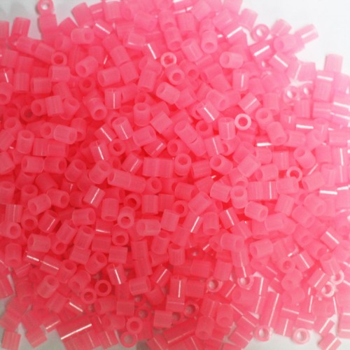 T_ DIY 방과후만들기 컬러비즈 야광분홍 5x5mm (약1000개입)